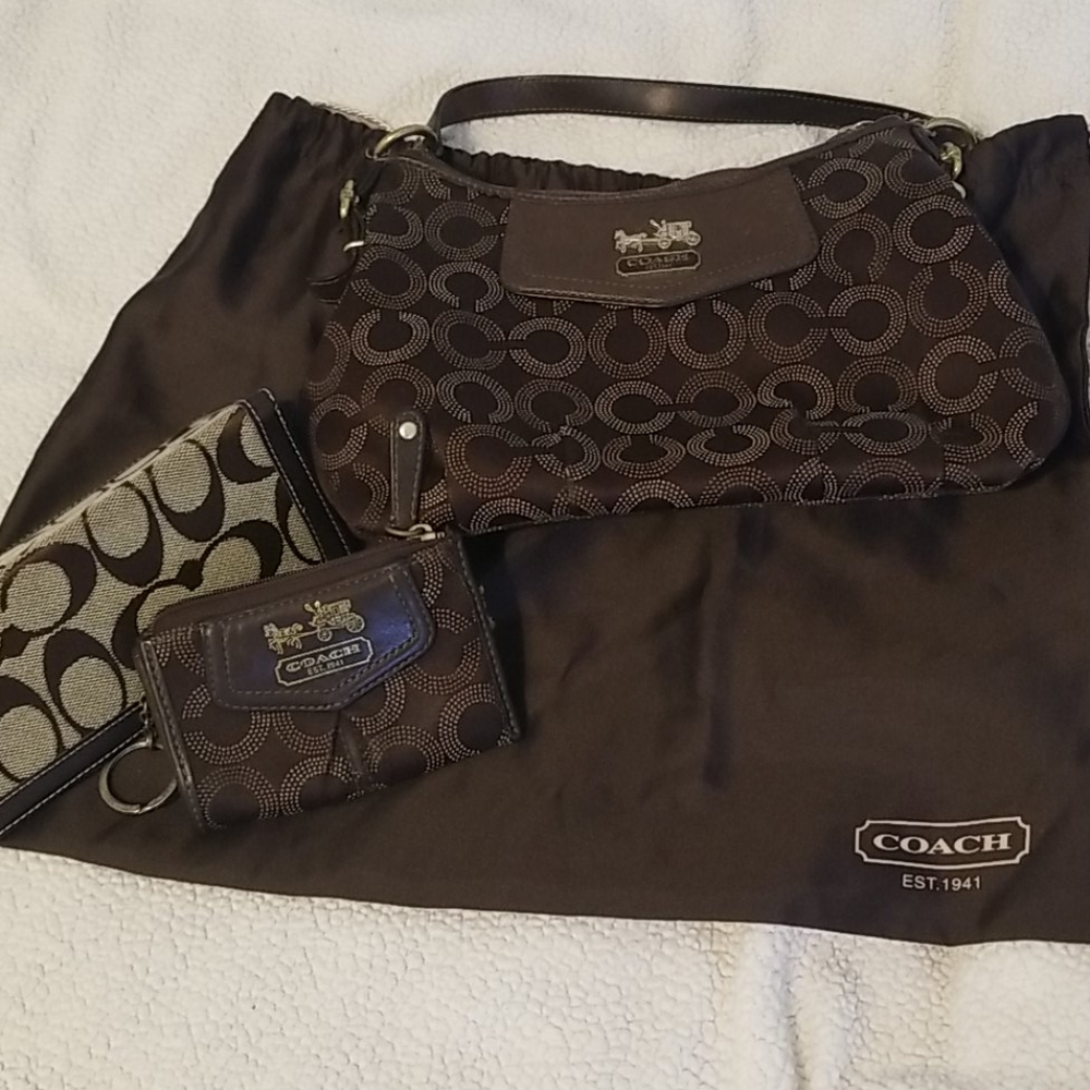 Coach purse w/mini skinny & holder w/carry bag